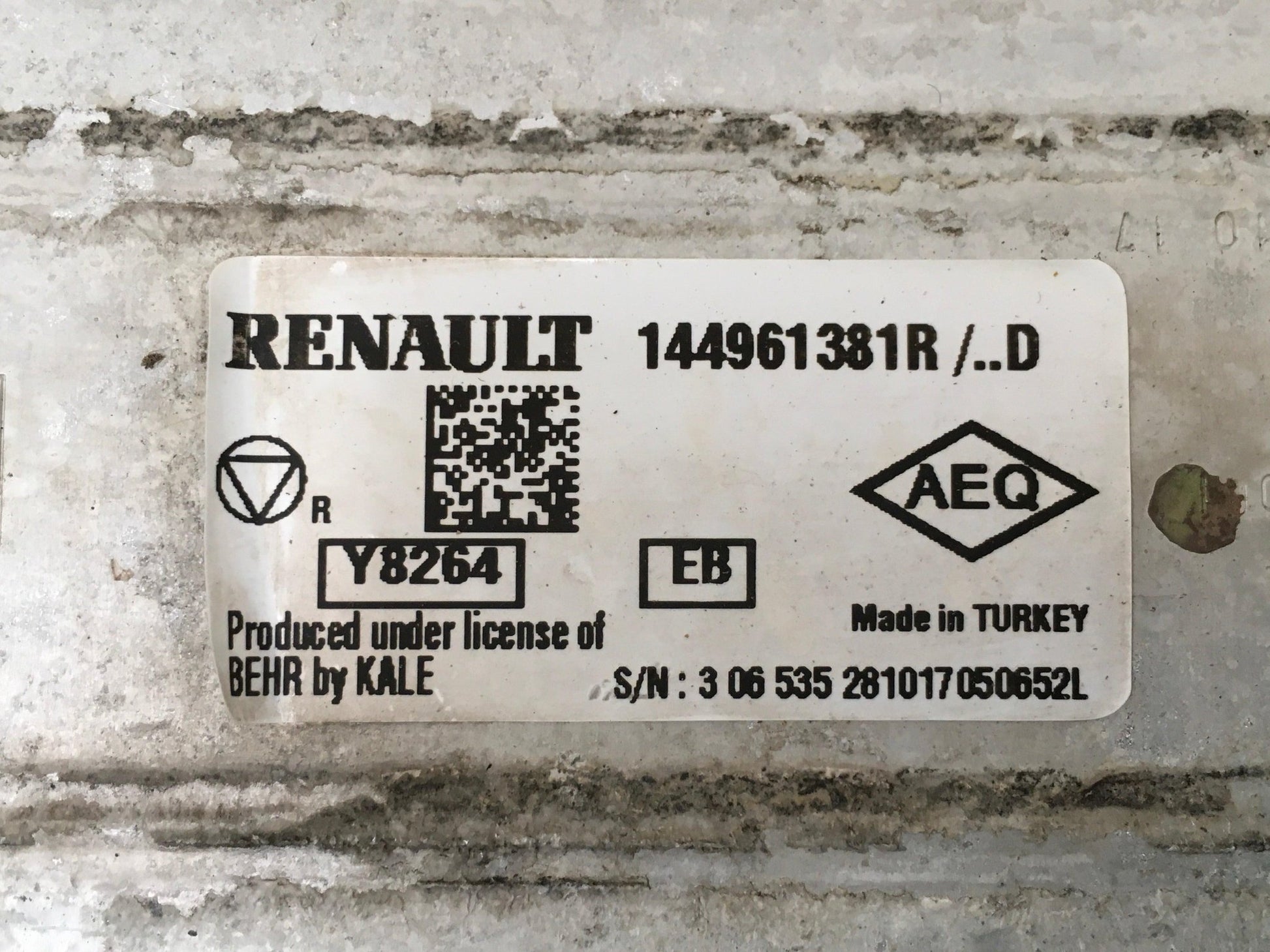 Intercooler Renault 144961381R - 144961381R