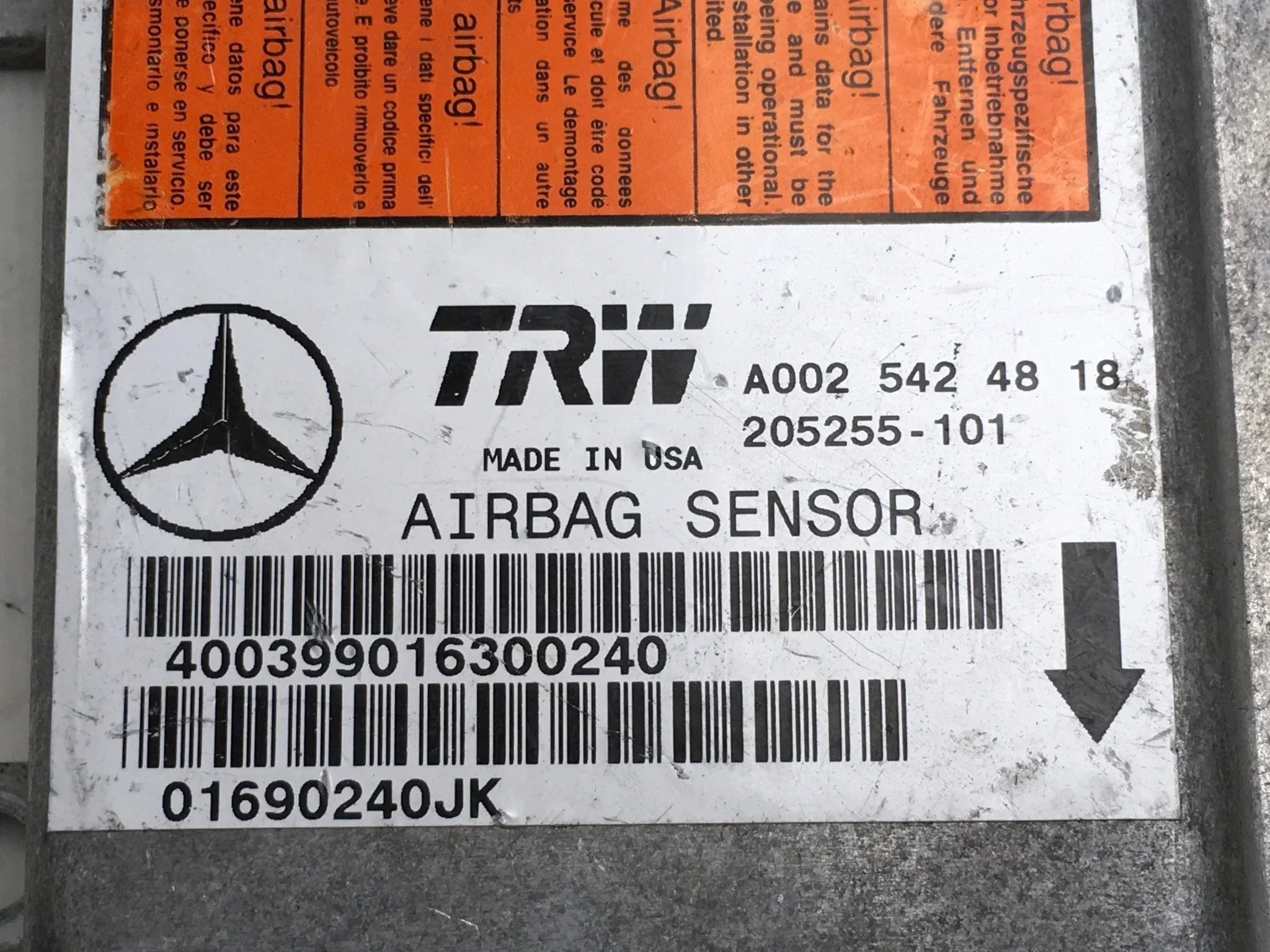 Modulo Airbag Mercedes A0025424818