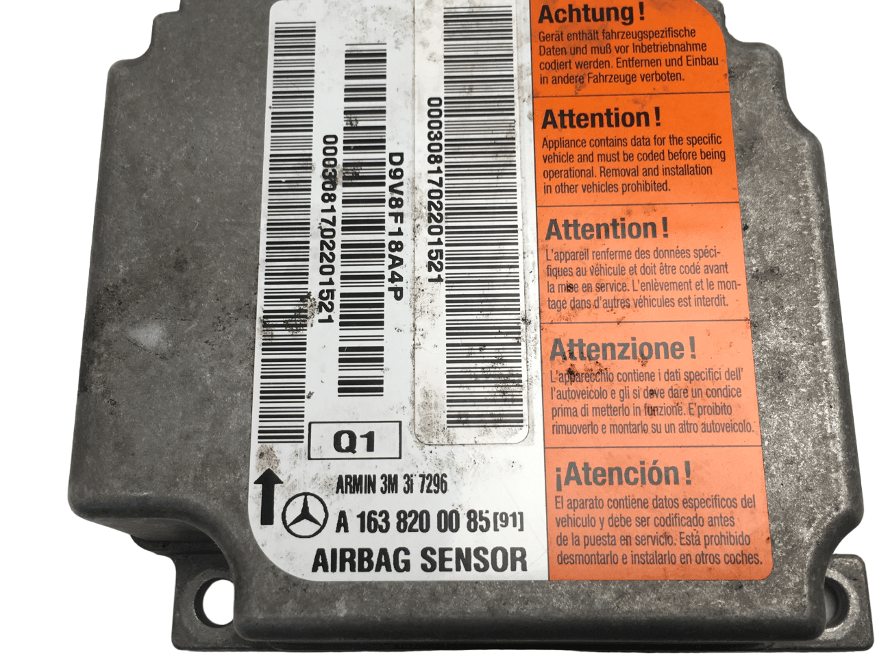 Modulo airbag Mercedes A1638200085 - A1638200085