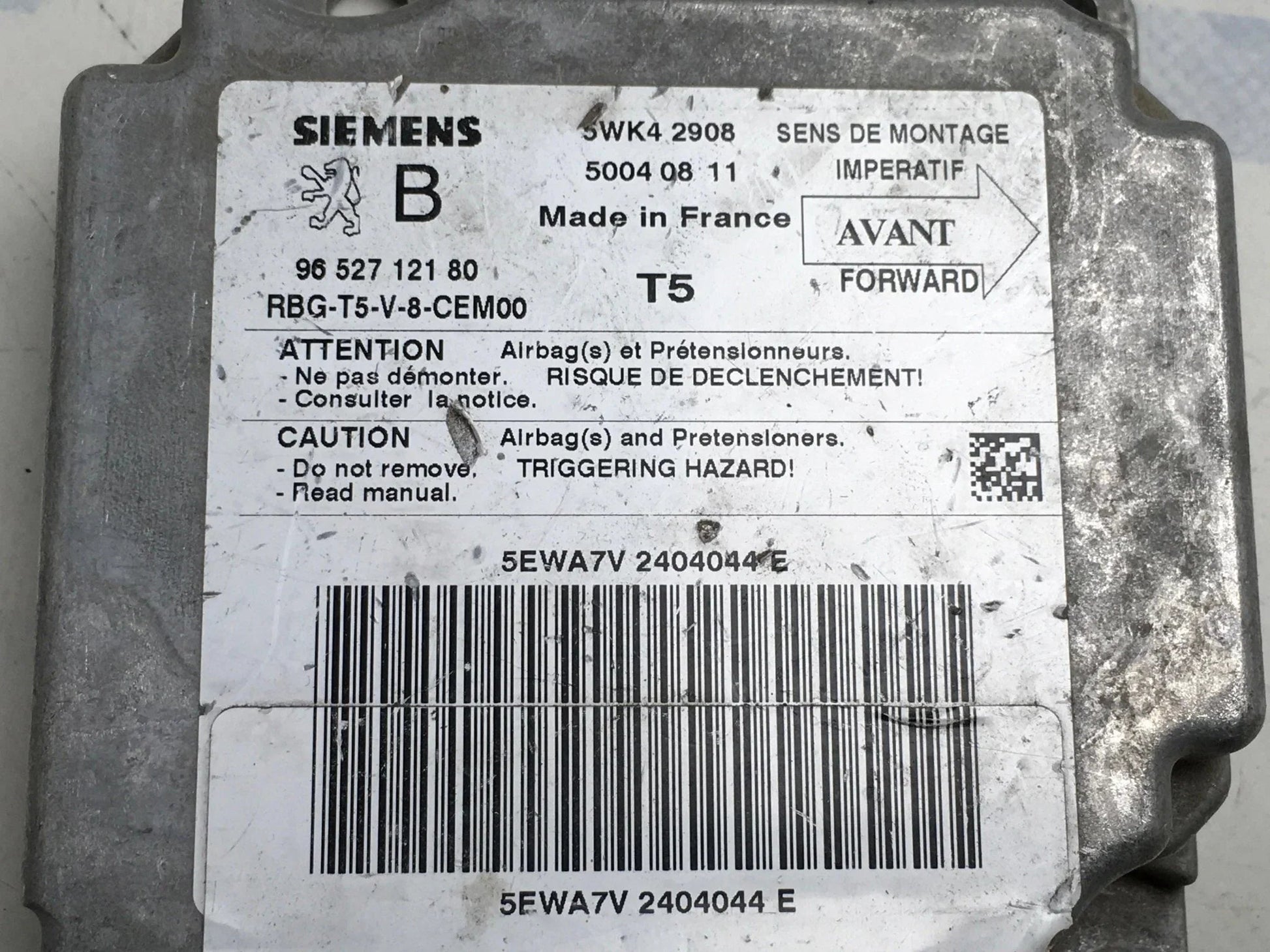 Modulo Airbag Peugeot 9652712180