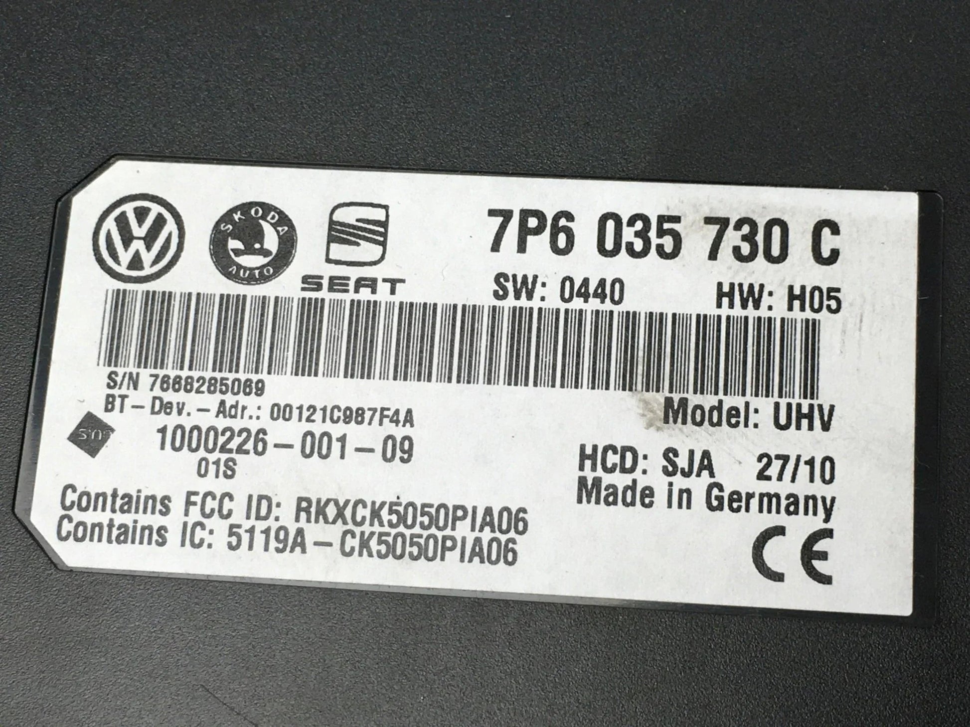 Modulo Bluetooth Audi VW 7p6035730c