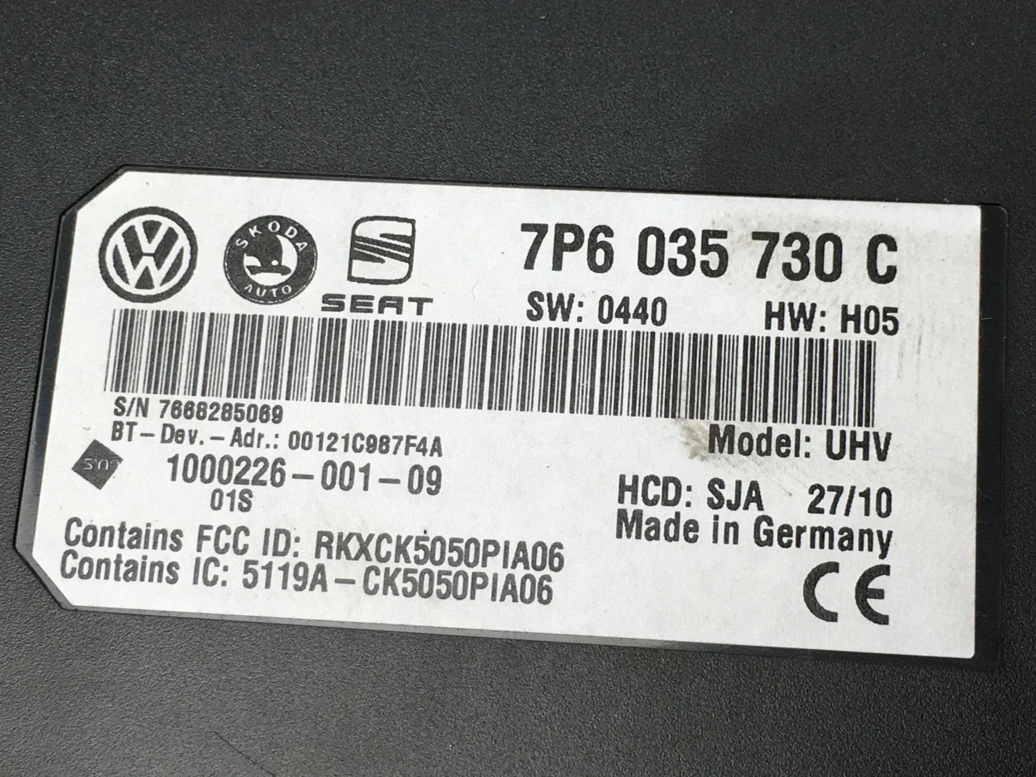 Modulo Bluetooth Audi VW 7p6035730c
