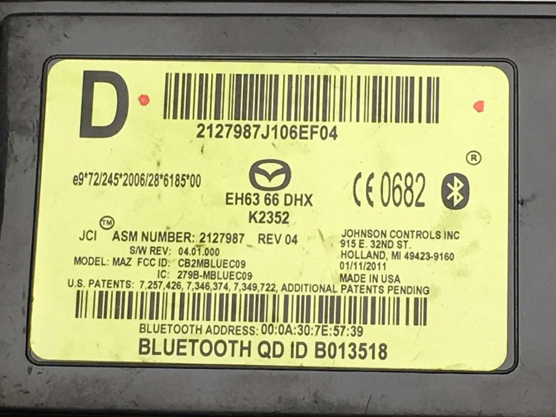Modulo Bluetooth Mazda EH6366DHX