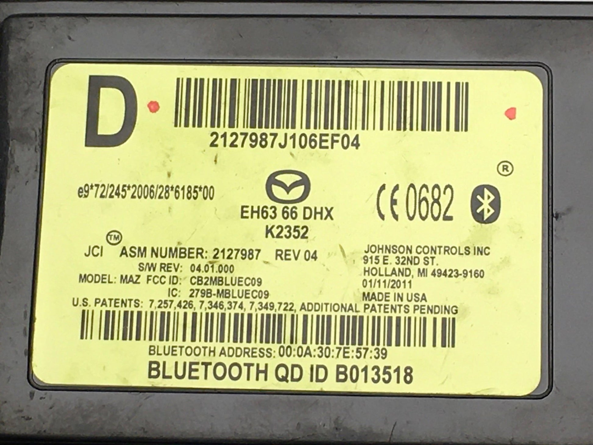 Modulo Bluetooth Mazda EH6366DHX - EH6366DHX