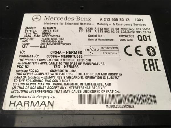 Modulo bluetooth mercedes a2139008013 - a2139008013