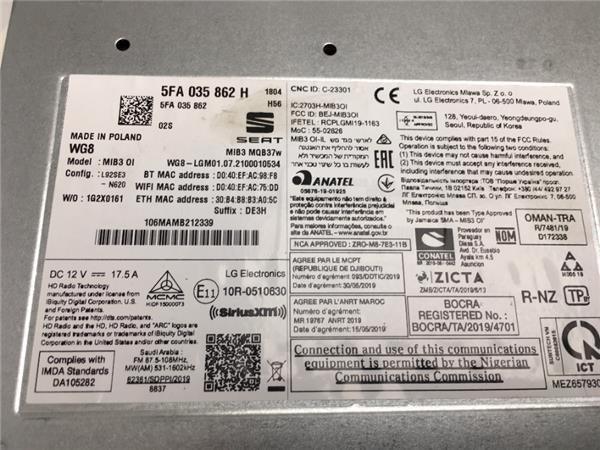 Modulo Navegacion Seat Leon IV 5fa035862 - 5fa035862