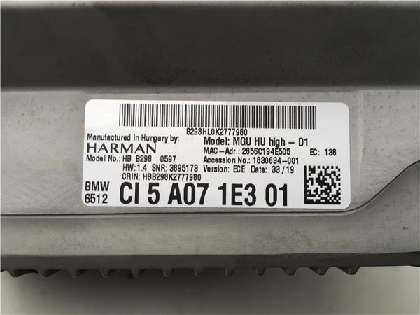 Modulo Radio Navegador Bmw X3 G01 G02 - 65125a071e3
