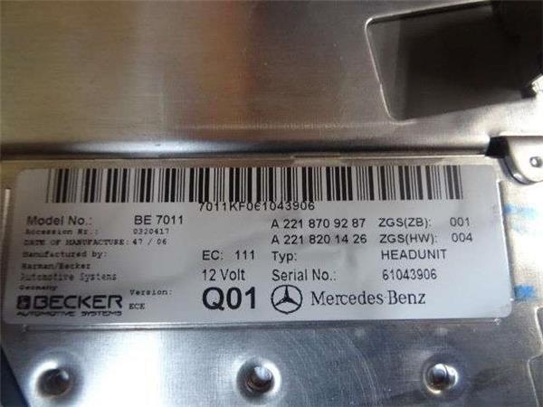 Navegador dvd mercedes clase s w221 - a2218709287