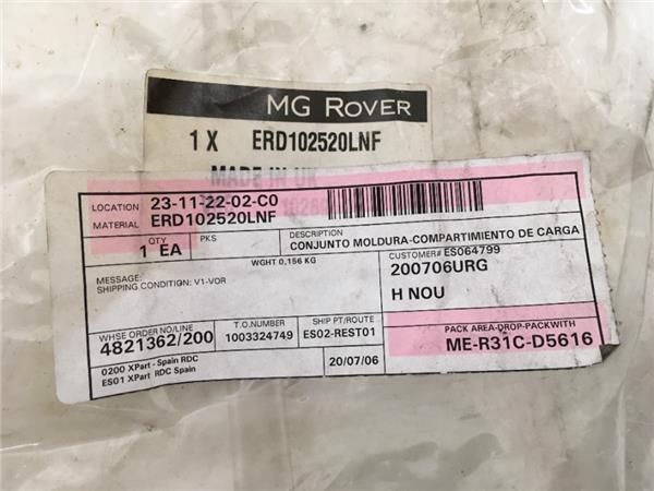 Panel maletero Rover MG ZR