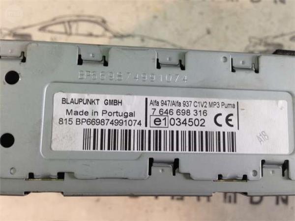 RADIO CD ALFA 147 GT. 7646698316 - 7646698316