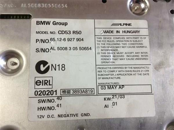 Radio cd mini cd mini cooper r50 r53 - 65126927904