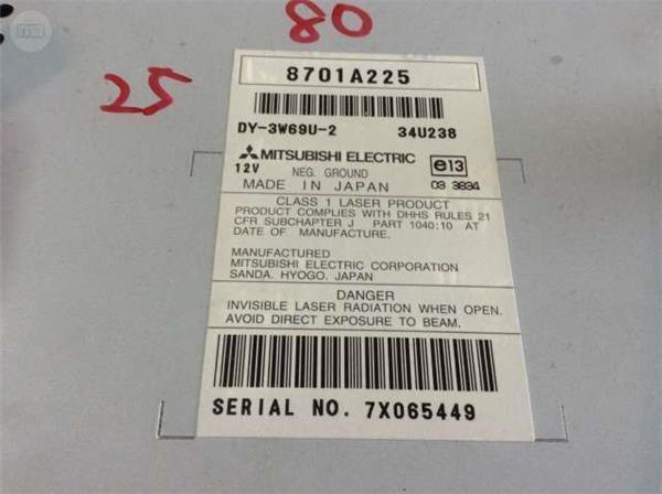 Radio cd mitsubishi 8701a225 - 8701a225