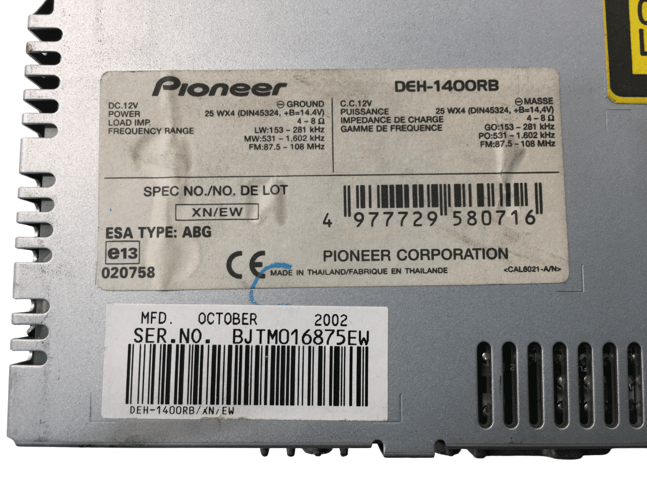 Radio CD Pioneer - DEH1400RB