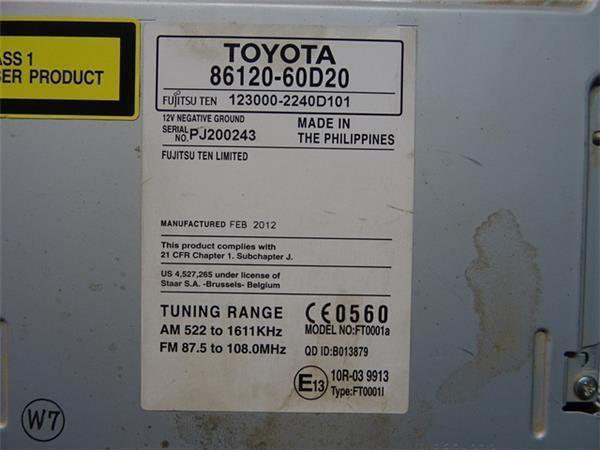 Radio cd toyota land cruiser j150 - 8612060d20