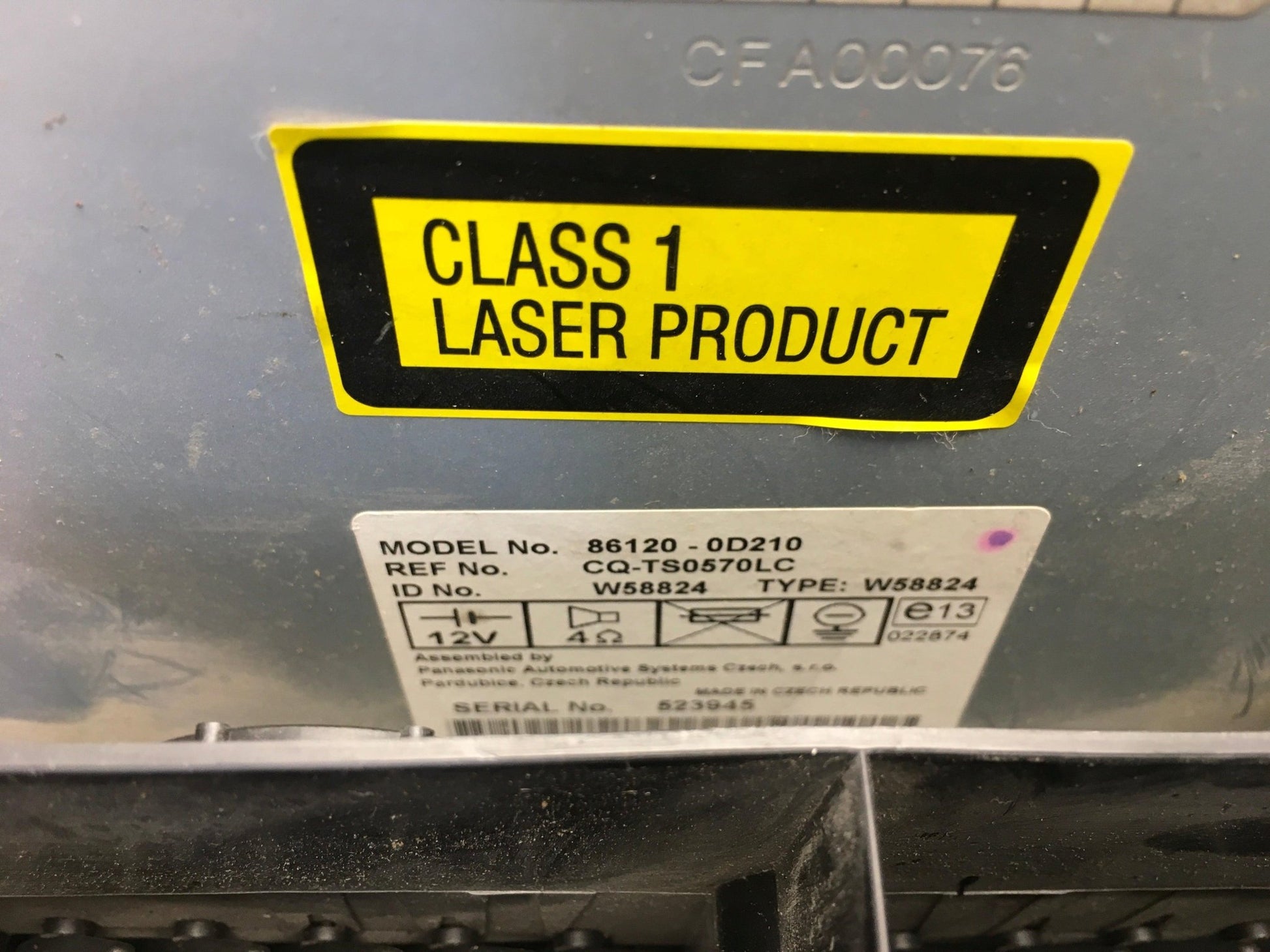 Radio CD Toyota Yaris P9 - CQTS0570LC