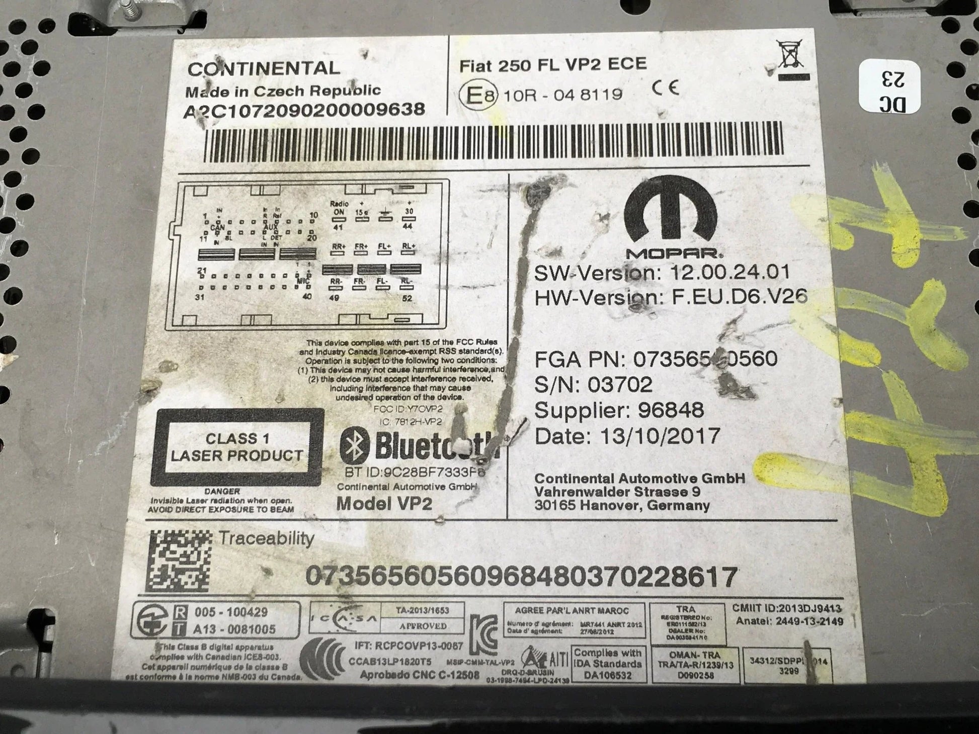 Sistema audio Fiat Ducato 07356560560