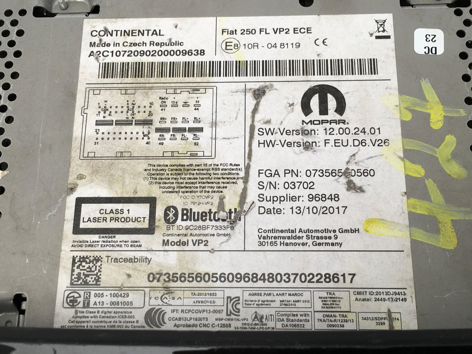 Sistema audio Fiat Ducato 07356560560 - 07356560560