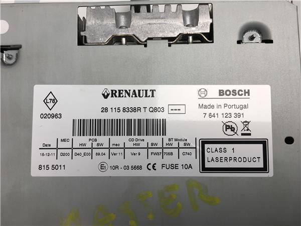 Sistema cd y radio renault 281158338rt