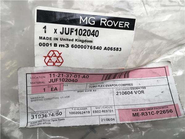 Tubo AC MG Rover - juf102040
