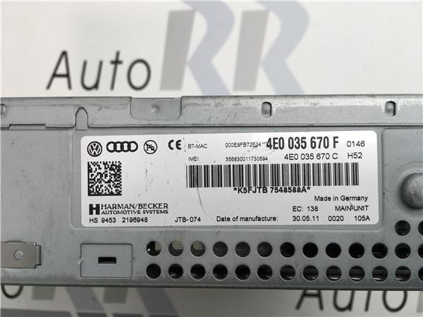 Unidad de audio audi 4e0035670f - 4e0035670f