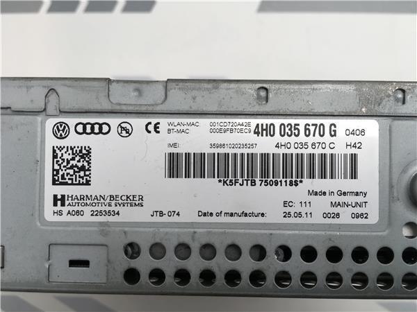 Unidad mmi audi 4h0035670g