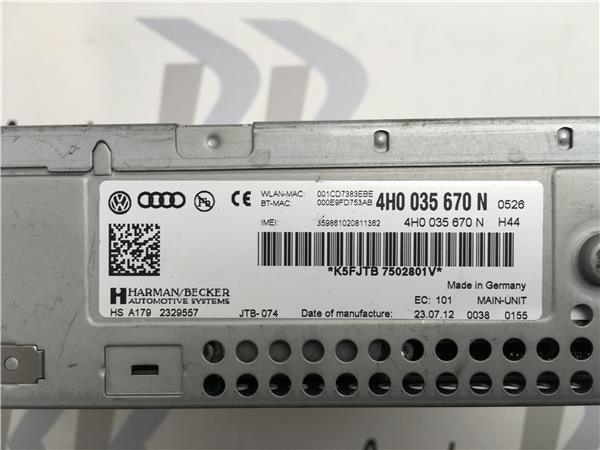 Unidad mmi audi 4h0035670n - 4h0035670n